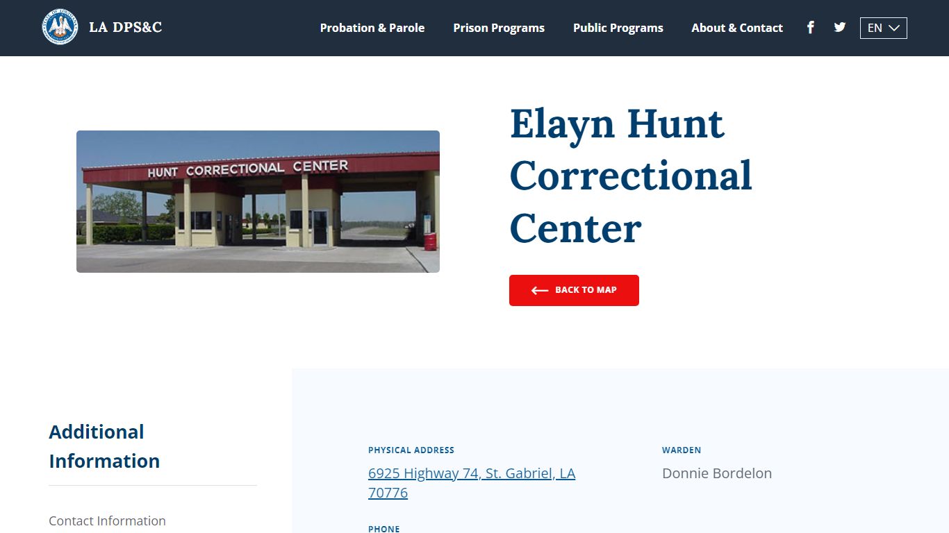 Elayn Hunt Correctional Center - Louisiana Department of Public Safety ...